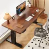 Escritorio Eléctrico de Madera Maciza con Altura Ajustable para Uso Doméstico, Escritorio para Computadora de Escritorio con Patas Reforzadas, Escritorio de Oficina, Escritorio de Estudio de Madera de Caucho