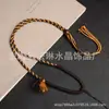 Collar con Cuerda de Nudo de Diamante Tejido a Mano diy Cuerda de Algodón de Xizang Lanyard para Cuello de Thangka Buda Portátil Estilo Chino