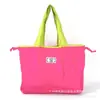 Bolsa de Compras para Supermercado Portátil de Bolsillo Mediana con Cordón Bolsa de Almacenamiento Bolso de Mano Color Sólido de Moda