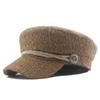 Gorra azul marino estilo Chanel de celebrante japonés de internet para mujer, gorra octogonal para todo tipo de combinaciones, estilo coreano, boina vintage británica de vendedor de periódicos, para otoño e invierno.