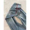 Jeans de Mezclilla Lavada Bordados Talla Pequeña para Mujer Estilo Nuevo de Otoño Adelgazantes Holgados Textura de Caña de Bambú Costuras de Contraste Pierna Ancha Pantalones Cimitarra