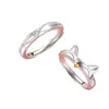 Anillo de pareja de gato colorido anillo para hombre y mujer diseño lindo de nicho anillo abierto ajustable