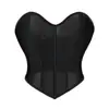 Modelador Preto Fosco Estilo Corset para Mulheres, Espartilho Bustier de Barbatanas Estilo Europeu, Corset Sexy Estilo Corte, Atacado para Exportação