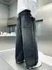 Jeans Sueltos de Pierna Ancha para Niños Medianos y Grandes, Pantalones Largos de Pierna Recta, Estilo Casual de Moda, Color Oscuro, Diseño Lavado