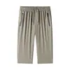 Directo del FabricanteMás Vendidos Shorts Unisex de Seda Helada Genuina Talla Grande, Pantalones Cortos Deportivos Finos de Secado Rápido Rectos para Hombre de Longitud 7/8