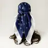 Lenço de Cabeça Estampado de Bolinhas com Flor de Camélia, Lenço Quadrado Transfronteiriço Europeu e Americano da Moda, Lenço de Seda de Alta Qualidade, Faixa de Cabelo Retrô, Top Tubo Atacado