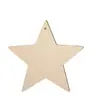 Colgante Pequeño de Madera Estrella de Cinco Puntas en Blanco Base de Madera DIY Decoración Festiva Artesanía de Madera de Corte Fino