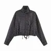 Fábrica de Ropa para Mujer Transfronteriza Venta al por Mayor 2026 AliExpress Más Vendido Moda Chaqueta de Lunares con Mangas Abullonadas