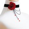Gargantilha de Renda Gótica Europeia e Americana Corrente para Clavícula Gargantilha Feminina Colar Simples Acessórios Punk Pretos Tira de Pescoço Choker
