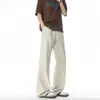 Calças Scimitar de Corte Diagonal Desconstruídas com Micro-Flare Estilo Americano para Homens, Marca Tendência Retro Outonal Calças Cargo Paraquedista, Calças de Assalto Esportivo