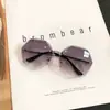 Gafas de sol sin marco multilaterales para mujer, estilo coreano, modernas, de cara redonda, estilo Harajuku retro, tendencia personalizada, novedad de 2024