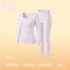 Ropa interior térmica de modal Lan Jing clase A para mujer 10A acrílico antibacteriano cuello redondo capa base conjunto cálido otoño e invierno para hombre