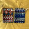 Bolsa de algodón con cordón de estilo étnico rojo y azul, bolsa vacía de almacenamiento para regalo de aromaterapia de carbón de bambú, venta al por mayor