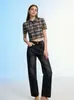 Fornecedor Popular de Moda para Comércio Exterior Europeu e Americano: Jeans Feminino Solto Casual Emagrecedor de Perna Larga Tamanho Grande com Efeitos de Desgaste e Bigodes