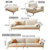Novo Sofá Nórdico de Três Lugares em Madeira Maciça Estilo Japonês para Salas Pequenas, Sofá Simples de Veludo Cor Creme Estilo Japonês