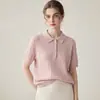 Polo tejido Raf reductor de edad, manga corta, jacquard trenzado vintage de verano para mujer, ropa de mujer, nuevo top camiseta 2026