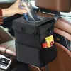 Cubo de basura para coche con tapa bolsa de basura para coche cubo de basura colgante para vehículo cubo de basura portátil para coche estante de almacenamiento