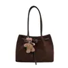 Bolso Tote Retro de Gran Capacidad Estilo Coreano Bolso de Hombro Único Casual de Ante de Nicho Bolso de Mano de Alto Nivel con Sentido de Diseño Versátil