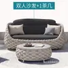 Sofá Externo Combinação de Pátio Varanda de Vila Jardim Terraço Cadeira de Rattan Modelo Externo Sala de Sol Móveis de Rattan