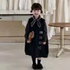 Vestido Saia Tulipa Sem Mangas Estilo Coreano Outono e Inverno para Meninas Toque de Luxo Outono 2026 Novo Saia Preta Infantil