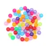Cuentas acrílicas de agujero grande cuentas redondas sueltas de agujero grande cuentas de caramelo de color mixto esmerilado accesorios para joyería diy al por mayor