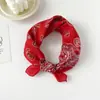 Bufanda de Seda Pequeña 58% Algodón para Mujer, Bufanda Cuadrada Versátil Estampado Paisley Coreano y Japonés de Otoño, Pañuelo para la Cabeza, Bufanda de Algodón y Lino al por Mayor