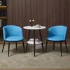 Ins4S Juego de Mesa y Sillas de Negociación Cuero Rascado de Gato Moderno Minimalista Balcón Apartamento Pequeño Dormitorio Mesa de Café Combinación