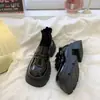 Mocasines de suela gruesa para mujer 2026 nuevo popular otoño versátil estilo británico zapatos pequeños de cuero tacón grueso negro zapatos de una sola suela para mujer