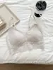 Camisola de Encaje Puro Deseo para Mujer, Espalda con Tiras de Belleza Sin Costuras y Almohadillas en el Pecho, Estilo Corto, Versátil, Se Puede Usar como Ropa Exterior