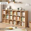 Estante de Madeira Maciça Estante Doméstica Rack de Armazenamento de Livros de Chão Encostado na Parede Combinação Gabinete em Grade Armazenamento para Sala de Estar Estante Simples