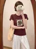 Camiseta de algodón acanalado para mujer, directo de fábrica, nuevo top de manga corta ajustado para principios de otoño de 2026, exclusivo para venta al por mayor de verano