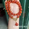 Collar y pulsera de ágata roja sangre de fénix escama de dragón, un regalo para mujeres, cadena para la clavícula, collar de ágata flor de hielo roja