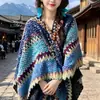 Chal para Mujer 2026 Nuevo Estilo Étnico de Yunnan Azul Chal de Viaje para Mujer, Capa de Moda de Verano con un Ambiente Elegante