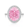 Anillo de Huevo de Paloma Super Grande con Corte Flor de Hielo de Piedra Preciosa Más Vendido en Transmisión en Vivo para Mujeres, Deslumbrante Anillo en Forma de Huevo de Diamante de Alto Carbono, Envío Directo de una Sola Pieza
