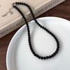 Colar Empilhado Preto com Laço Doce e Contas Estilo Cool Doce Puro Desejo Nicho Versátil Corrente para Clavícula Escura