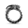 Anillo Xinqiao Wish Más Vendido Transfronterizo Mitos Noruegos Dragón Nidhogg Anillo Amuleto Proceso de Galvanoplastia