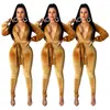 D9192 Amazon Quente Moda Sexy Feminina Europeia e Americana Cor Sólida Veludo Raposa Prateada Macacão (cinto incluído)
