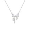 Nicho zircão arco amor zircão quatro Awn estrela brincos clavícula cadeia colar moda feminina requintado all-match high-end