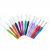 Gancho de Crochê Extendido com Cabo Macio de Silicone TPR Colorido Agulha de Suéter de Cabeça Única de Metal Tricô à Mão Gancho de Crochê Sólido de Alumínio Venda por Atacado