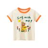 Camiseta de manga curta para meninas verão 2024 nova infantil lazer estilo estrangeiro urso infantil meia manga uma geração de cabelo