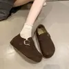 Sapatos retrô estilo Birkenstock para aumentar a altura para mulheres, novo modelo outono 2026, de calçar, peculiares e fofos, casuais, versáteis, com fivela de cinto, sapatos de corte profundo