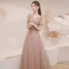 Vestido de Noche para Banquete para Mujer 2026 Verano Nuevo Azul Diseño Elegante Vestido para Actuación Vocal y Reunión Anual