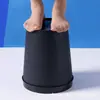 Lixeira de plástico tipo barril em branco Reciclável Lixeira de 12L Doméstica Comercial Anel de pressão Atacado Anel de aço inoxidável