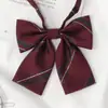 Gravata Listrada Vermelho Vinho Ciano da Marca H, Estilo Curto Sem Gravata, Pré-Amarrada, Gravata Estilo Faculdade para Mulheres, Estilo JK Japonês Escolar