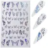 Pegatinas de uñas doradas con láser, pegatinas de uñas con degradado dorado, pegatinas de mariposas para uñas con láser, pegatinas adhesivas 3D de colores para uñas