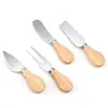 Juego de cuchillos para queso de acero inoxidable cuatro/seis piezas herramienta para queso cuchillo para mantequilla espátula mango de madera cuchillo para mantequilla cuchillo para mantequilla