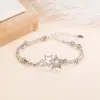 Amazon Transfronterizo Nuevo Diseño de Nicho Pulsera Anillo Doble Capa Pulsera Cadena de Perlas de Arroz Joyería de Moda para Mujer