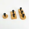 Gancho Adhesivo de Madera de Bambú Fuerte y sin Rastro, Creativo Nórdico, sin Taladro, Venta al por Mayor del Fabricante, para Cocina y Baño, Ganchos de Almacenamiento de Acero Inoxidable para detrás de las Puertas