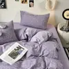 Juego de ropa de cama de gasa de doble capa para madre e hijo de grado A, con un patrón floral retro, que incluye una funda de edredón, una sábana bajera y un juego de sábanas de tres piezas para dormitorios