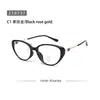 Transfronterizo 210737 Nuevos Gafas de Sol Cat-Eye con Filtro Azul Marco Dorado de Plástico Estilo Coreano Moda Gafas de Marco Grande Populares en Ins Espejo